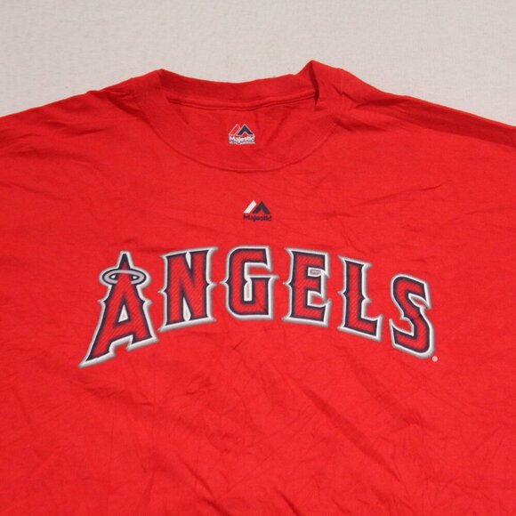 Majestic Men Red Tee Shirt Anaheim Angeles Size XXL - Picture 2 of 8